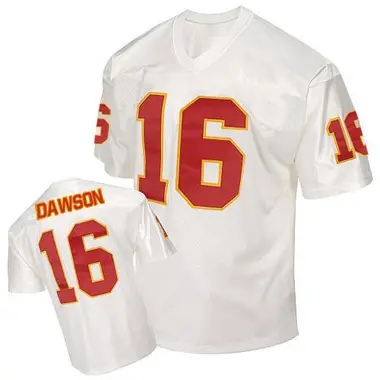 Len Dawson Men's Authentic White Kansas City Chiefs Mitchell and Ness Throwback Jersey